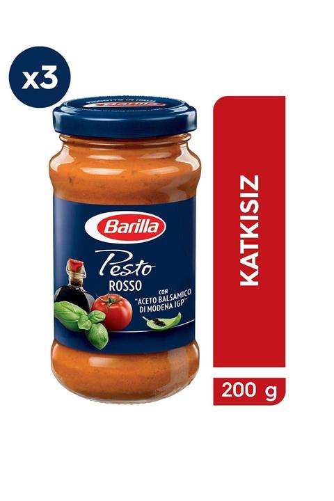 Barilla Peynir Ve Balzamik Sirkeli (PESTO ROSSO) Makarna Sosu 200 G. 3'lü