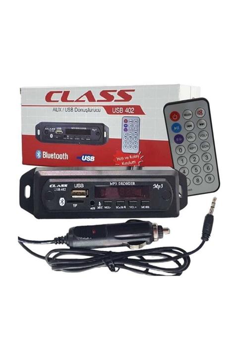 Class Usb 402 Bluetoothlu Mikrofonlu Araç Oto Teyp Dönüştürücü