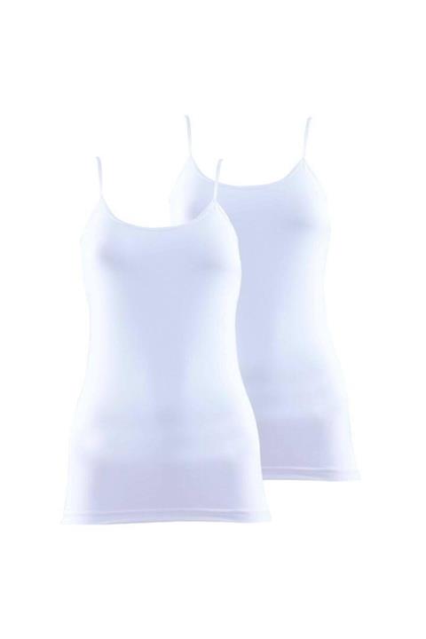 Blackspade Kadın Ince Askılı Atlet 2'li Paket 1591 - Beyaz