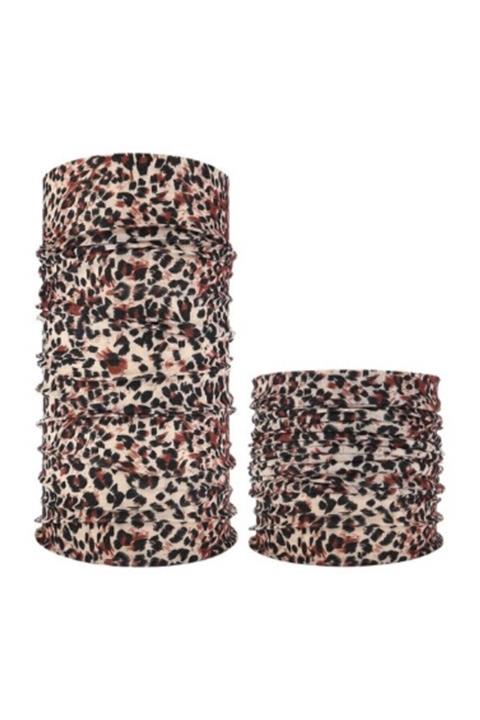 HESAPLIJET Koyu Renk Leopar Baf Bandana Maske