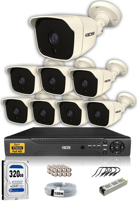 IDS 8 Kameralı Set - 5mp Sony Lensli Full Hd Gece Görüşlü Güvenlik Kamerası Sistemi - Cepten Izle