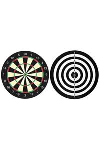 Çokuygunuz 4 Oklu Çift Taraflı Dart Seti 28 Cm Dart Tahtası Monteli Oyun