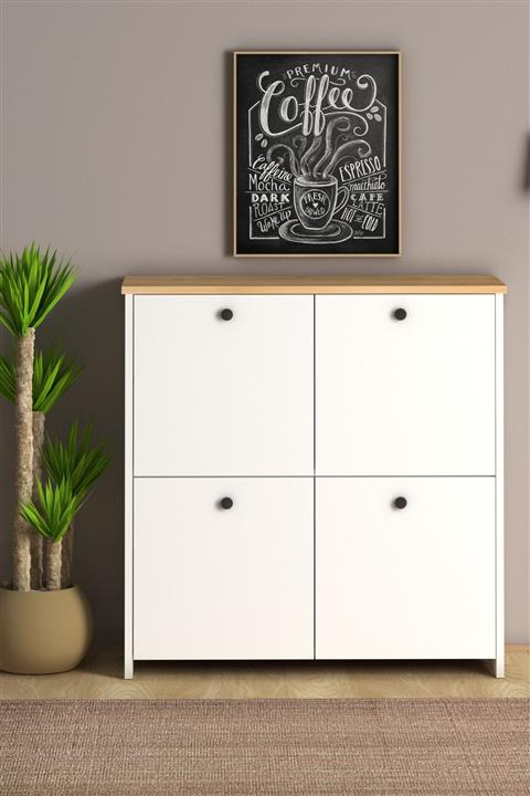 Monte Sehpa Cube Çok Amaçlı Dolap Country Mutfak, Banyo, Balkon, Kiler, 4 Raflı Dolap