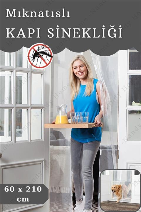 Nandy Home 60x210 Cm Mıknatıslı Mutfak, Balkon & Dış Kapı Sinekliği Beyaz