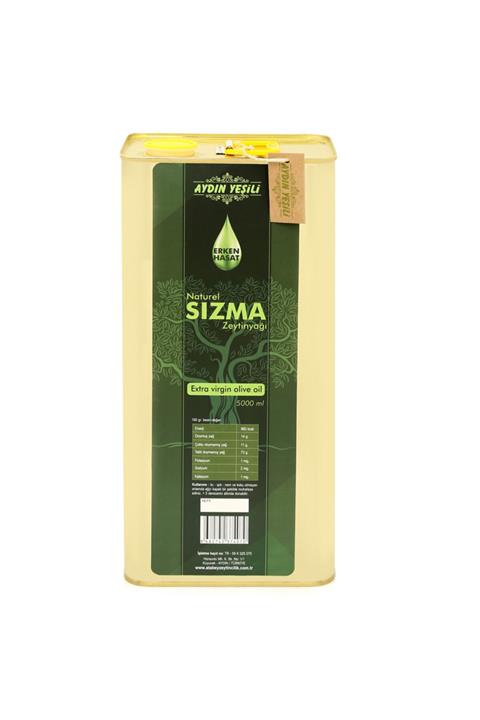 Aydın Yeşili Yeni Sezon Erken Hasat Naturel Sızma Zeytinyağı 5lt ( Teneke )