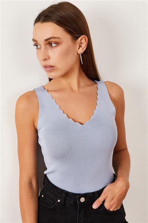 Hadise Merdiven Yaka Triko Atlet Mavi