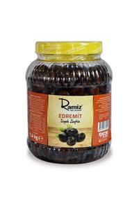 Ramiz Edremit Tipi İri Boy Az Tuzlu Akhisar Siyah Yuvarlama Zeytin 1400 gr.