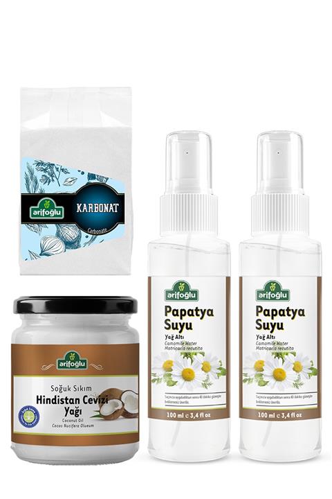 Arifoğlu Saç Açma Ve Saç Bakımı  Papatya Suyu Hindistan Cevizi Yağı Karbonat 4 Lü Set