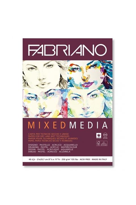 Fabriano : Mixed Media : Çok Amaçlı Blok : A3 : 250 gr : 40 Yaprak