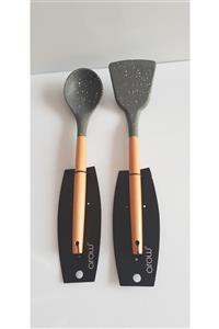 AROW Bambu Saplı Silikon Spatula Ve Kaşık