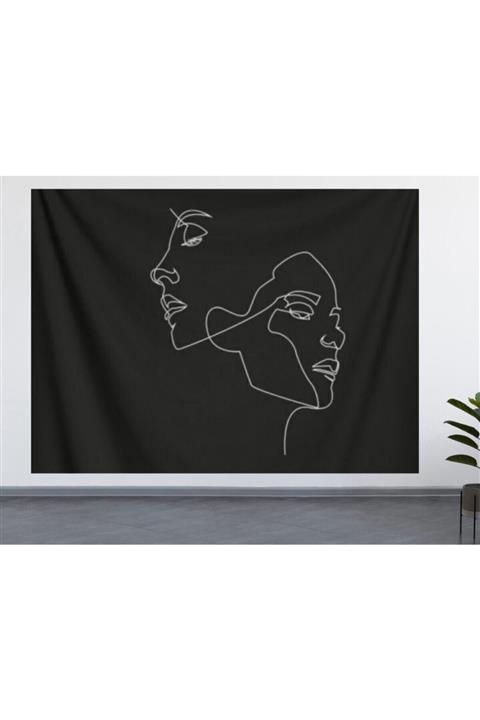 ALAMODE Çizgi Kadın Ve Adam Duvar Örtüsü (70x100, 100x140, 140x200)