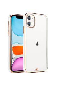 mooodcase Iphone 12 Premium Electrolize Silikonlu Beyaz Telefon Kılıfı