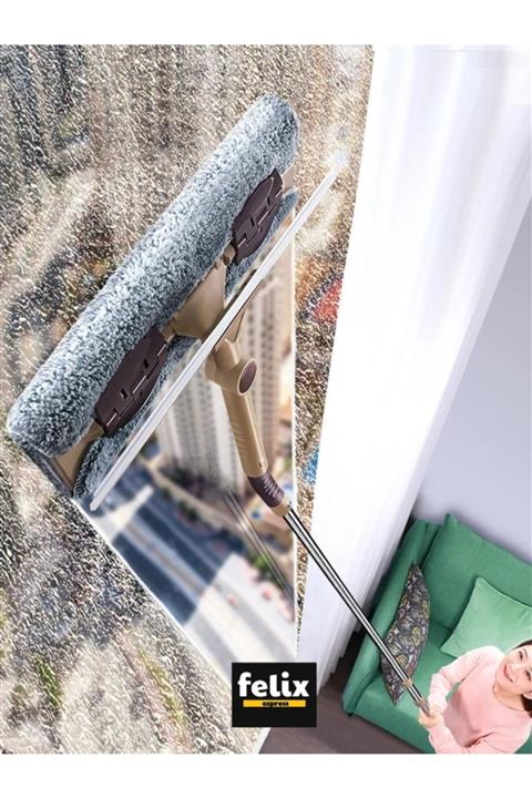 felix express Bükülür Büyük Boy Cam Silme Aparatı Bükülebilir Teleskopik Camsil