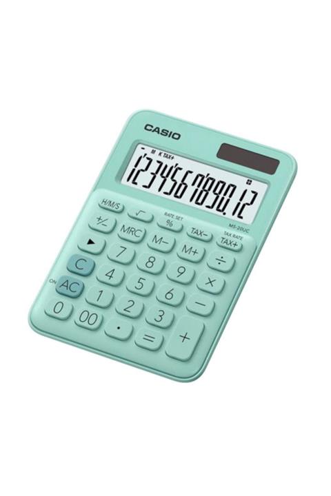 Casio Ms-20uc-gn 12 Hane Yeşil Masa Üstü Hesap Makinesi