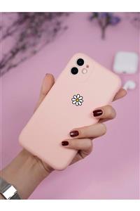 mooodcase Iphone 11 Uyumlu Papatya Desenli Kamera Korumalı Premium Silikonlu Pudra Lansman Kılıf