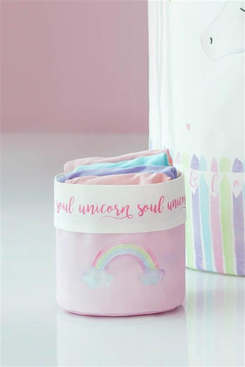 OCEAN HOME Unicorn Baskılı Çocuk Odası Sepeti // 13x13