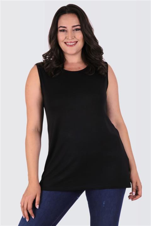 EGZ BUTİK Kadın Büyük Beden Siyah Renk Atlet