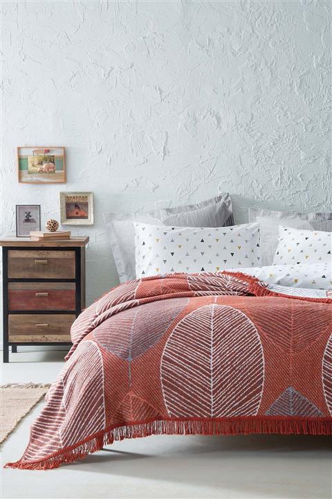 Yataş Bedding Dona Çift Kişilik Pamuk Battaniye - Kiremit