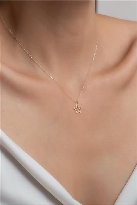 Bayar Gold 14 Ayar Altın Deniz Yıldızı Kolye