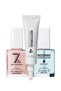 AVON 7'si 1 Arada Tırnak Bakım Cilası + Onarıcı Tırnak Cilası + Onarıcı Kütikül Kremi Seti