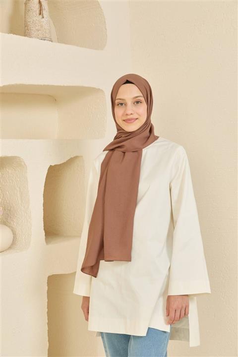 BURDEN IPEK Demor Düz Şal Koyu Kahve