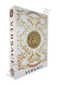 LYN HOME & DECOR Versace Gold Damask Desen Dekoratif Kitap Kutu