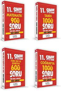 ÇAPA YAYINLARI 11.Sınıf Tarih Coğrafya Edebiyat Matematik Soru Seti 4 Kitap Deneme