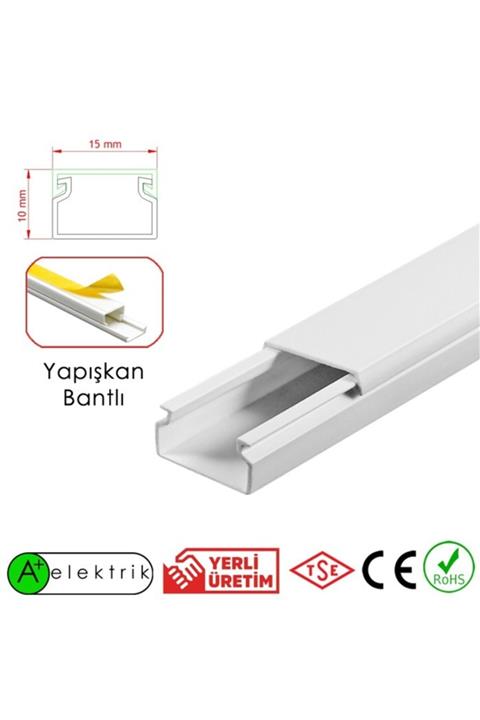 A Plus Elektrik 15x10 Mm Beyaz 100x2m=200 Yapışkan Bantlı Kablo Kanalı