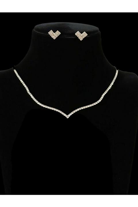 TakıConcept Su Yolu Abiye Gelinlik Kolye Küpe Set