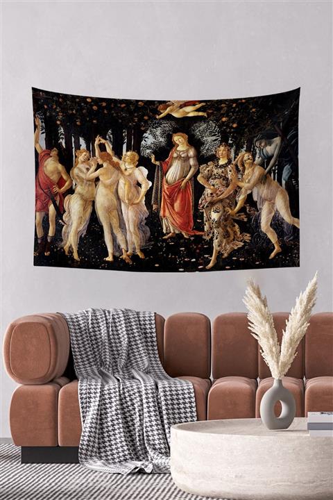 Vagonik Botticelli Primavera Ilkbahar Duvar Örtüsü Halısı 140 X 100 cm-70x100 cm