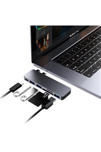 QGeeM Macbook Pro 13'' Ve 15'' 2018 Modellerine Uyumlu Usb Hub 3 Adet Usb 3.0 Çıkışı + Type-c Çıkışı