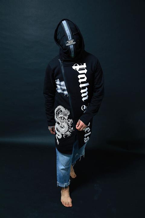 DARK AND BRIGHT Ejderha Baskılı Panço