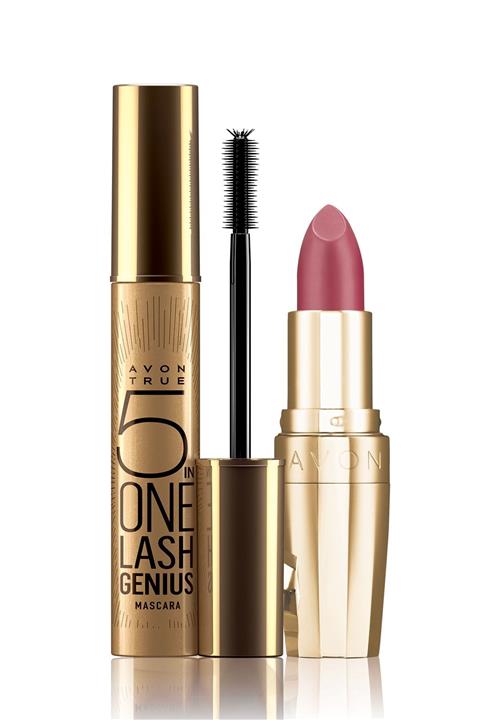 AVON True Lash Genius Maskara Black + Legend Creme Ruj - Five Star Seti