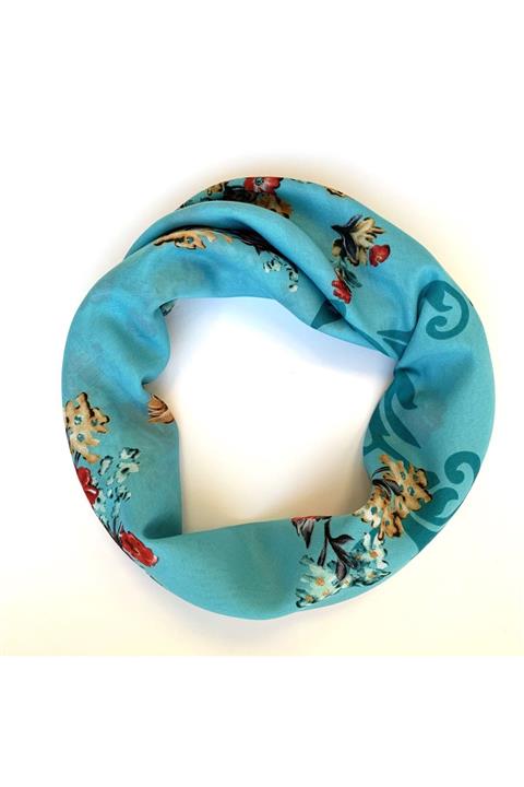 nilythings Kadın Çiçek Desenli Pamuk Kumaş Fular