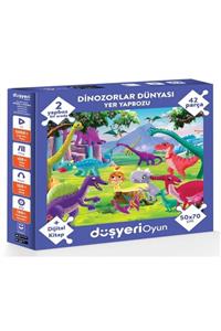 Düşyeri Dinozorlar Yer Yapbozu 50* 70 Cm 42 Parça