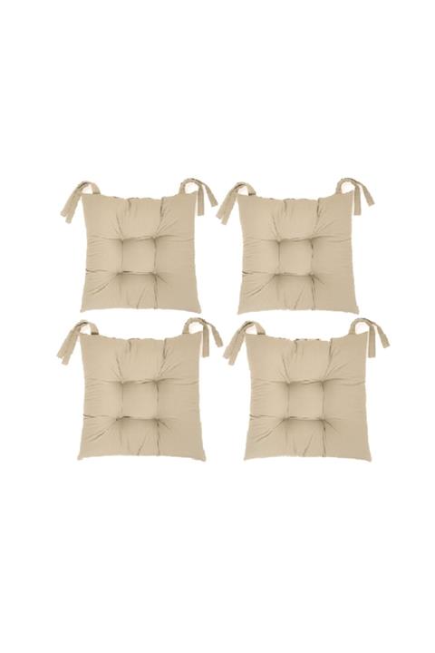 Kırlenta Krem Dikişli 4 Lü 40x40 Sandalye Minderi