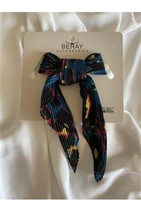 BERAY COLLECTİON Mavi Leopar Desenli Fular