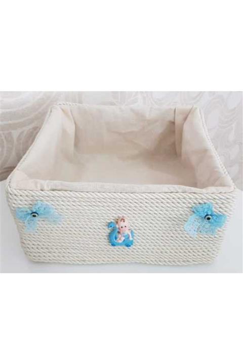 HADRON Doğal Sepet, Erkek Çocuk - Bebek Odası Için Organizer