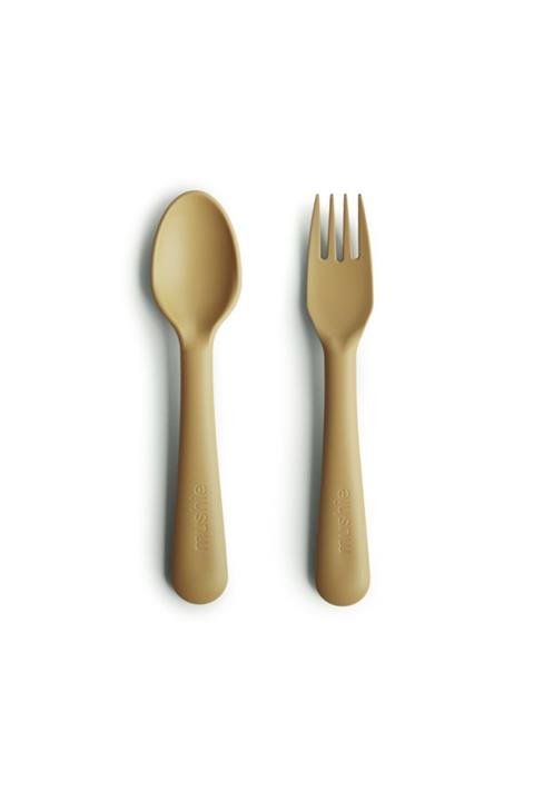 Mushie Fork And Spoon Mustard - Mushi Çatal ve Kaşık Seti Hardal Rengi