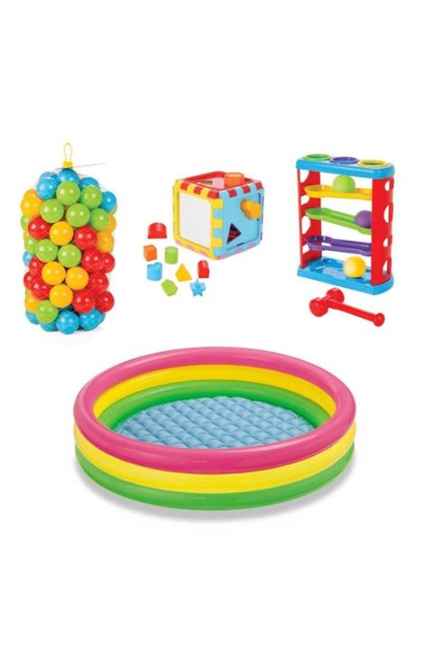 Intex Şişme Havuz 86cm - Top - Bultak - Mini Top Oyunu/ Eğitici Bebek Oyuncakları Seti