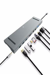 FRISBY Fa-7720tc Usb Type-c™ Hub Hdmı + Vga + 3 X Usb 3.0 + Sd/tf + Rj45 + Pd Şarj