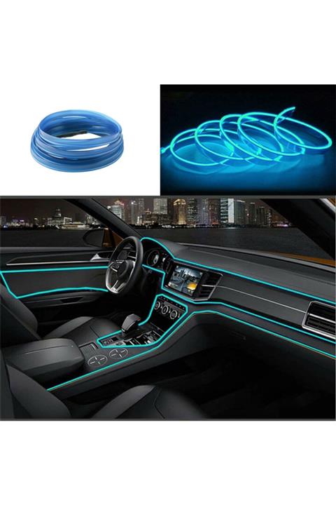 C9 Araç Içi Neon Led Ip Led Torpido Ledi 3 Metre Neon Ledi C9 Buz Mavi