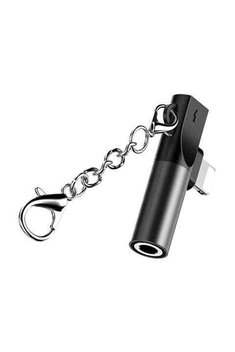 CODEGEN Apple Iphone Lightning + 3.5mm Stereo Dönüştürücü Çoklayıcı Siyah Adaptör Cdg-cnv48