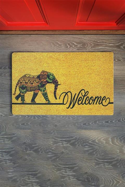 GoldCotton Dijital Baskılı 45x70cm Kapı Önü Paspası - Elephant