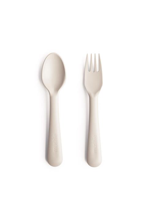 Mushie Fork And Spoon Ivory - Mushi Çatal Ve Kaşık Seti Fildişi Rengi