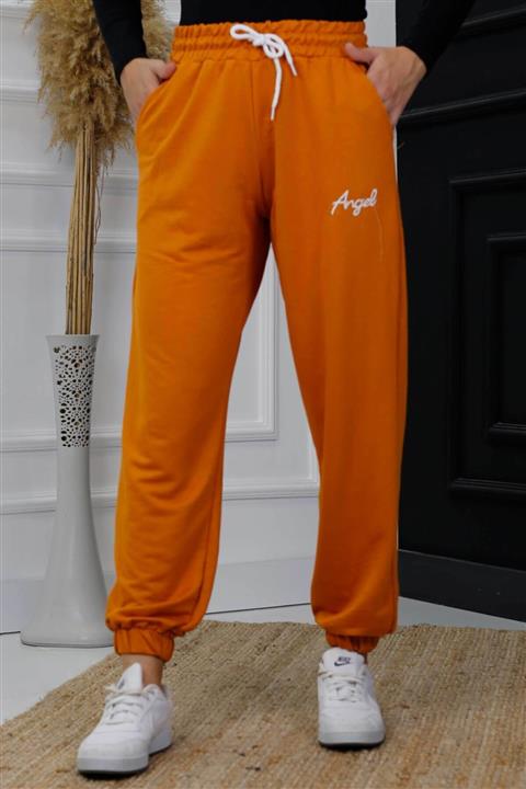 İmajButik Paça Lastikli Iki Iplik Eşofman- Hardal