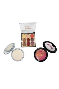 Makeuptime Far Paleti No 02 9'lu + Terracotta Allık No 11 + Aydınlatıcı 3'lü Set