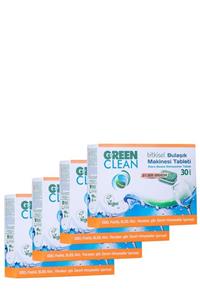 Green Clean Bitkisel Bulaşık Makinesi Tableti 30' Lu 4'lü Set