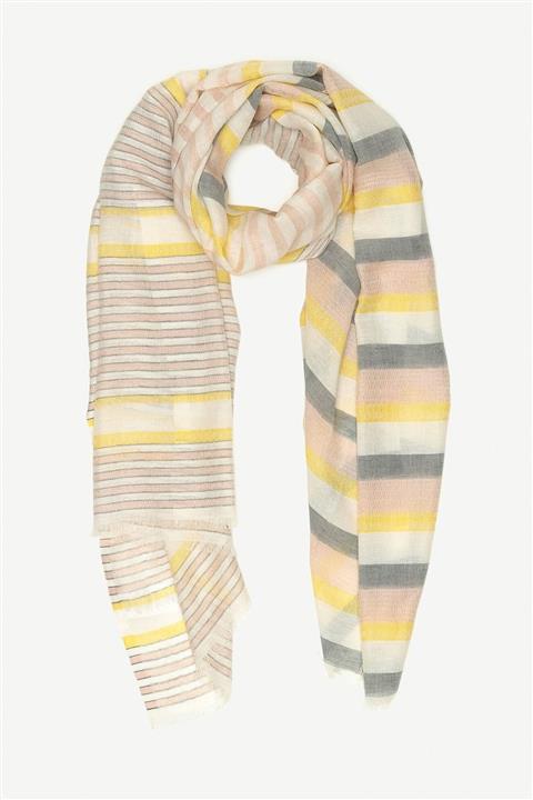 Yargıcı Çok Renkli Çizgili Şal