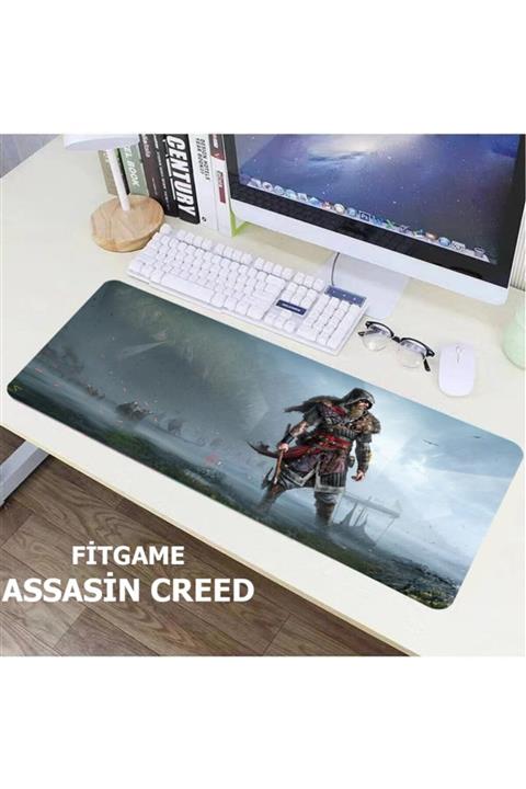 FİTGAME Assasın Creed 90x40 Cm Xxl 3mm Kauçuk Kaymaz Taban Oyuncu Gaming Mouse Pad